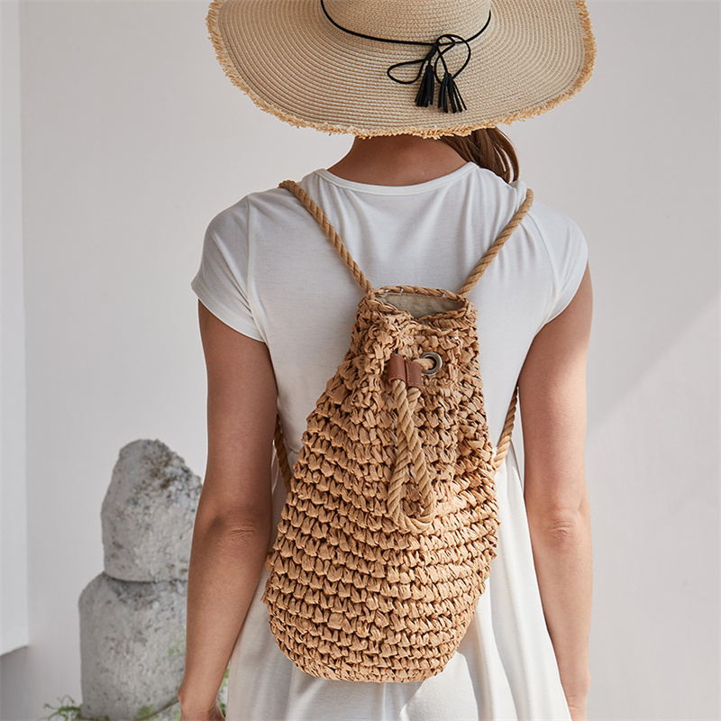 Women'S Raffia Bags - 2023 Zomer Casual Stro Rugzakken Dames