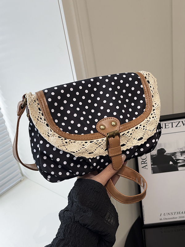 Women'S Young Bags - Retro Polka Dot Kantversiering Canvas Enkelvoudige