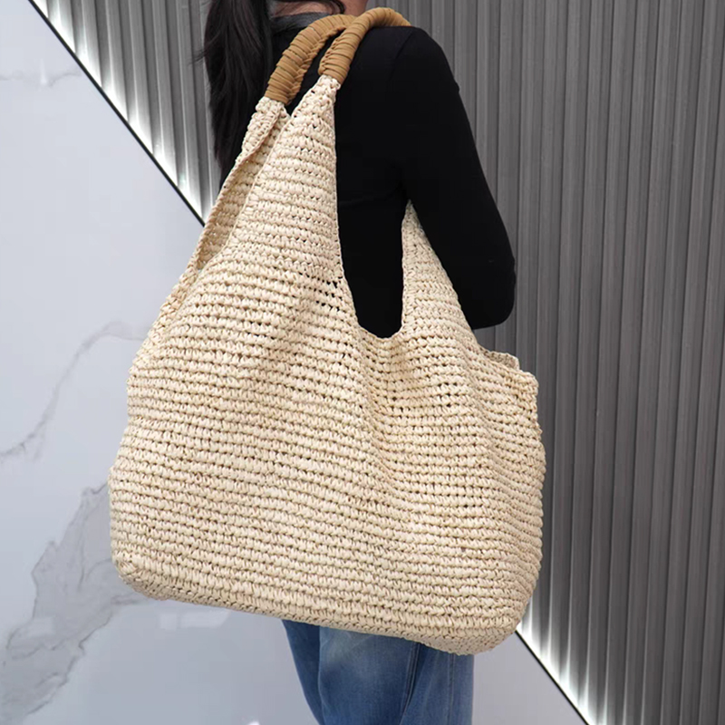 Handgemaakte tas met grote cap - Women'S Raffia Bags recensie en prijs