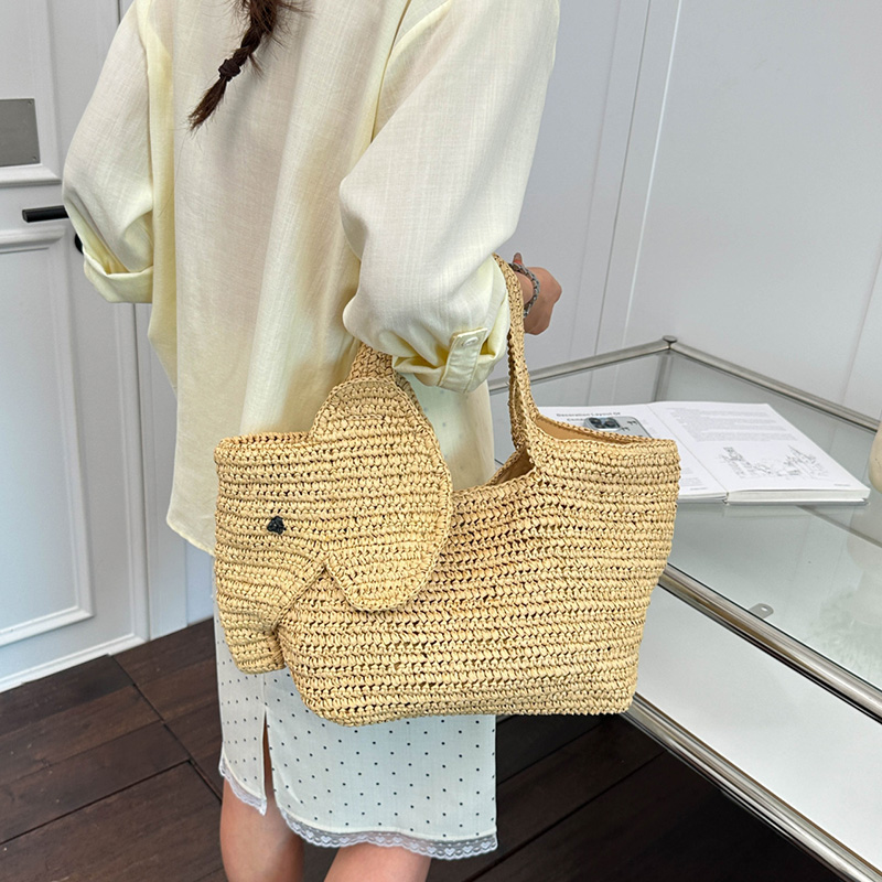 Olifantvormige raffia handgewe - Women'S Raffia Bags recensie en prijs