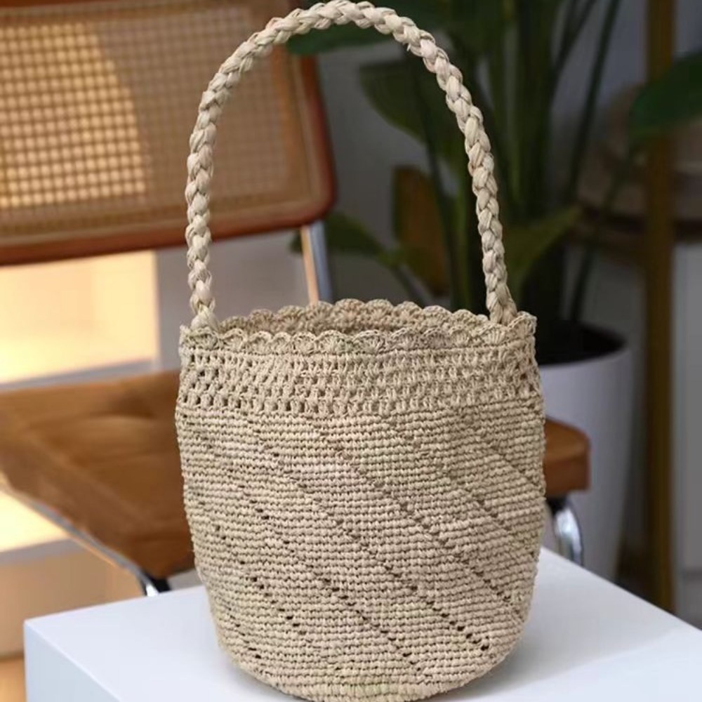 Handgemaakte gehaakte stro emm - Women'S Raffia Bags recensie en prijs